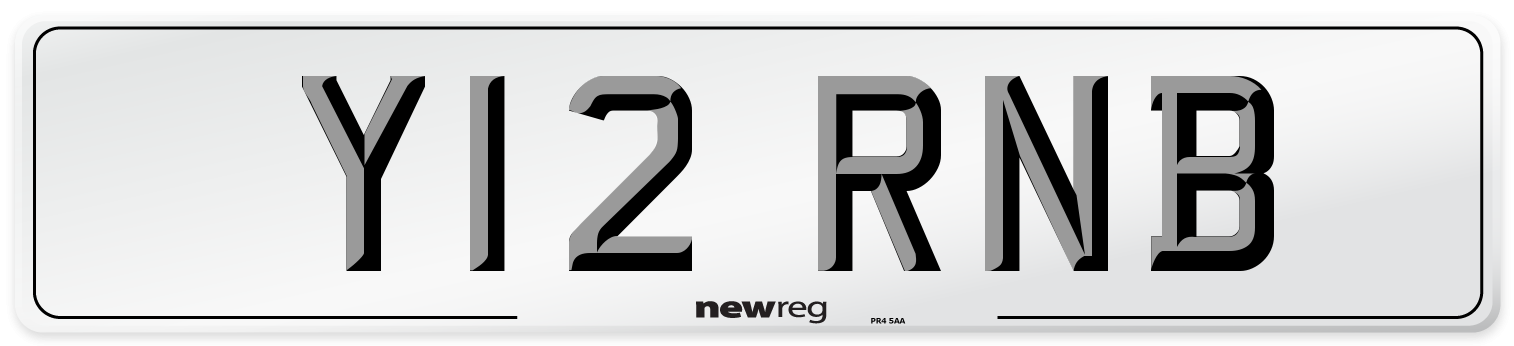 Y12 RNB Number Plate from New Reg